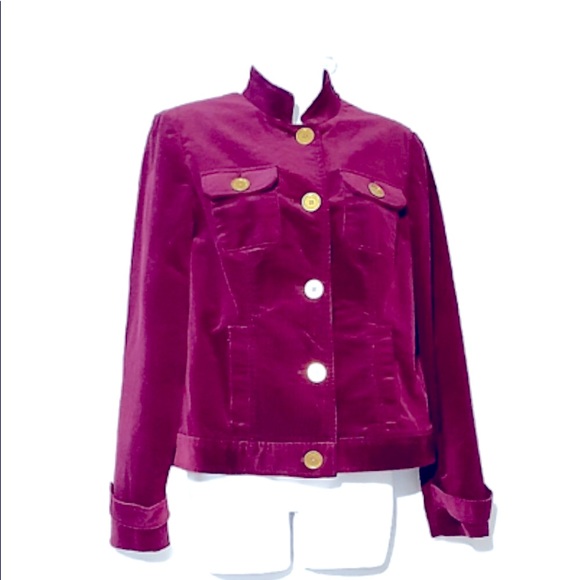 JONES NEW YORK Corduroy Burgundy Jacket - Picture 6 of 9